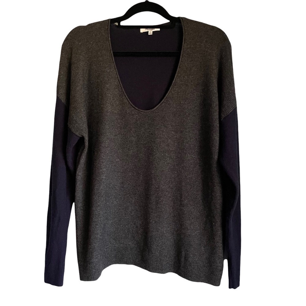 Madewell Kimball Colorblock Sweater, Wool Alpaca, XL